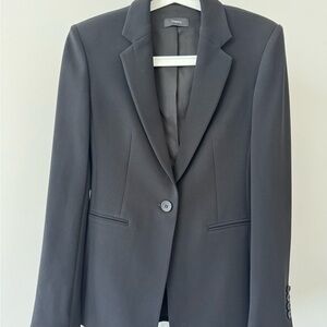 Theory Charcoal Grey Blazer with Notched Lapels